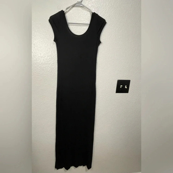 Y2K Windsor Black Maxi Dress Large with Side Slits - Picture 1 of 6